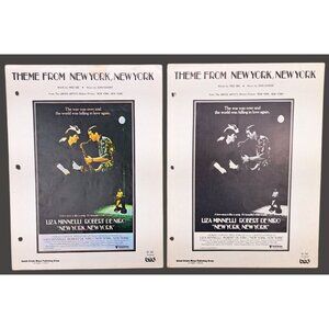 Vintage Theme From New York New York Sheet Music Lot Of 2 Liza Minnelli 1977